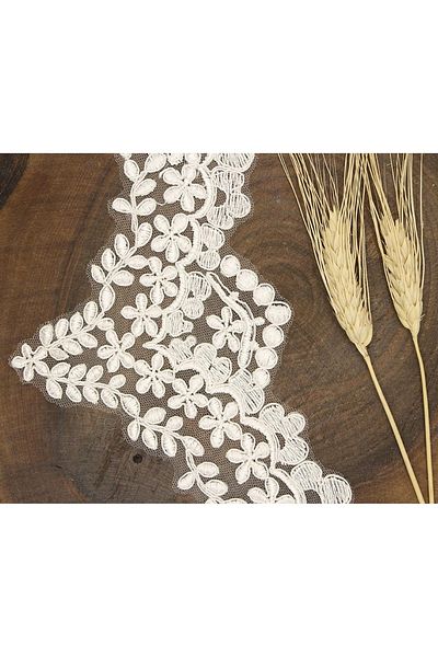 Hobigram Off White Leaf Pattern French Guipure 1293 – Διακοσμητική κορδέλα, Κομψό Σχέδιο, Γυναικείο Αξεσουάρ – Διακόσμηση