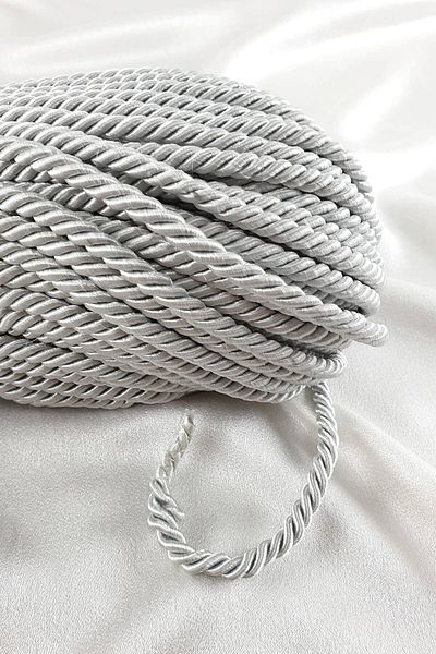 Hobigram Κορδόνι Σχοινί Γκρι Χρώμα 8 mm 10 μέτρα – Διακοσμητική κορδέλα, κομψό σχέδιο, γυναικείο αξεσουάρ