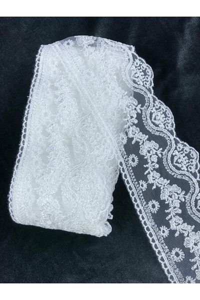 Hobigram White Guipure Lace Model 104 – Special Design, Accessory, Quality Production, Eye-Catching Style