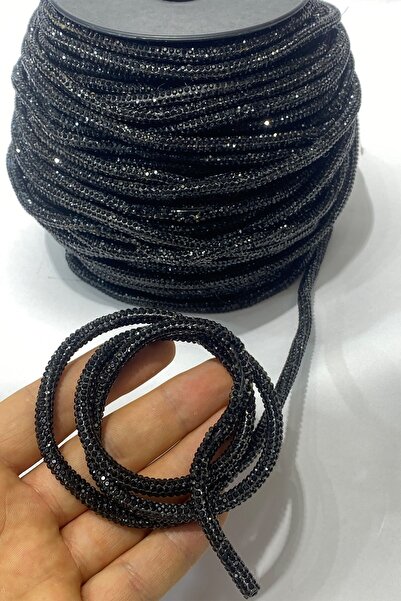 Hobigram Siyah Ful Taşlı Boru Şerit Aplik 1 Metre – Diğer Parti Malzemeleri, ...