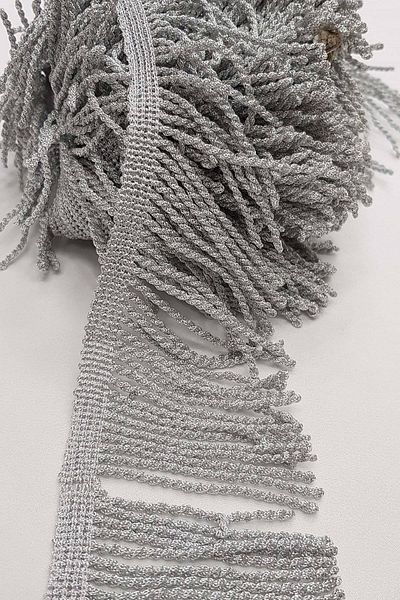 Hobigram Διακοσμητική Κορδέλα Ασημί Glitter Twisted Tassel Fringe 7 cm 1 Mt – Διακοσμητική Κορδέλα, Κομψό Σχέδιο – Διακόσμηση