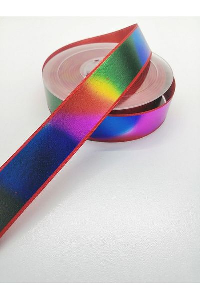 Hobigram Πολύχρωμη κορδέλα με τυπωμένο φύλλο 2,5 cm 2 μέτρα – Κορδέλα – Κορδέλα