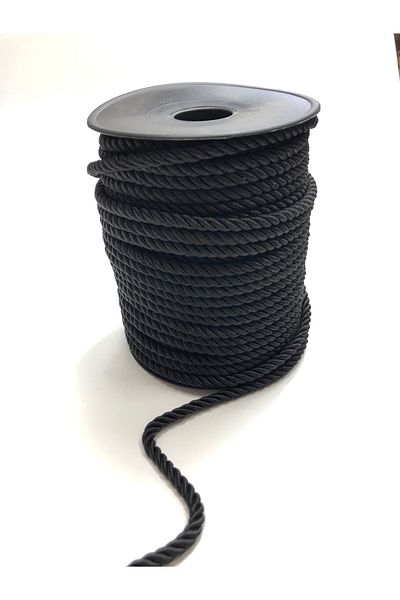 Hobigram Black Cord Rope 6 Mm 10 Mt – Πλεκτό νήμα, Κομψό σχέδιο, Γυναικείο αξεσουάρ – Πλεκτό νήμα – Πλεκτό νήμα