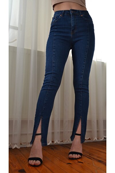 Butik Paçası Yırtmaçlı Kot Pantolon