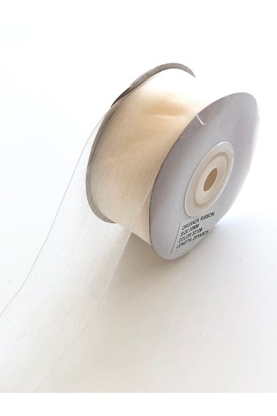 Hobigram Κορδέλα Organza Cream Color 3 cm Org-1006 – Ειδικό σχέδιο, αξεσουάρ, ποιοτική παραγωγή, εντυπωσιακό στυλ