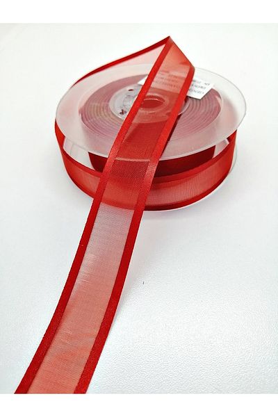 Hobigram شريط ستان أورجانزا أحمر 2.5 سم 1 متر