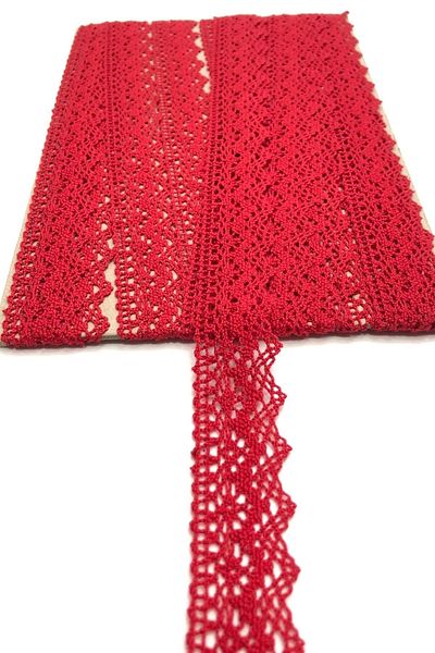 Hobigram Κόκκινη δαντέλα Kopanaki Koton 2,5 cm – Ειδικό σχέδιο, αξεσουάρ, ποιοτική παραγωγή, λαμπερό στυλ – De