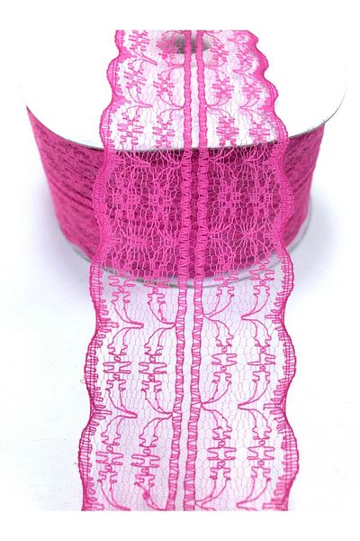 Hobigram Panglică din dantelă fucsia 3 metri – Design special, Accesoriu, Producție de calitate, Stil atrăgător – Decorativ