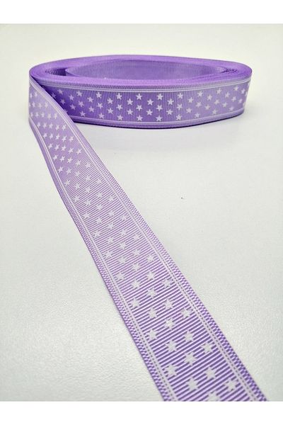Hobigram Lilac Star Grosgrain Κορδέλα 2,5 cm 1 Meter – Κορδέλα, Κομψό Σχέδιο, Γυναικείο Αξεσουάρ – Κορδέλα – Ku