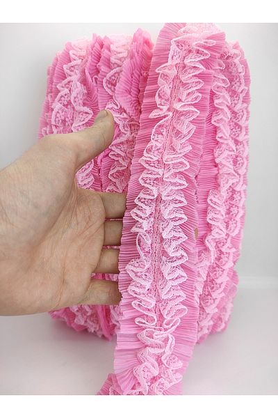 Hobigram Pink Ruched Ruffle Ribbon – Προσαρμοσμένο σχέδιο, Αξεσουάρ, Ποιοτική Παραγωγή, Στυλ που τραβάει τα βλέμματα – Κορδέλα –