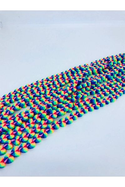 Hobigram Χάντρες ζύμης Fimo με μοτίβο καρδιάς Rainbow – Χάντρες, Κομψό Σχέδιο, Γυναικείο Αξεσουάρ – Χάντρες