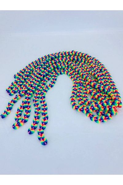 Hobigram Χάντρες ζύμης Fimo με μοτίβο καρδιάς Rainbow – Χάντρες, Κομψό Σχέδιο, Γυναικείο Αξεσουάρ – Χάντρες