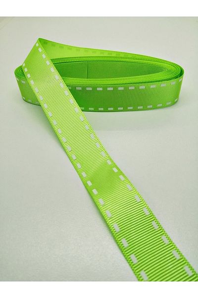 Hobigram Green Line Printed Grosgrain Κορδέλα 2,5 cm 1 Meter – Κορδέλα, Κομψό Σχέδιο, Γυναικείο Αξεσουάρ – Κορδέλα