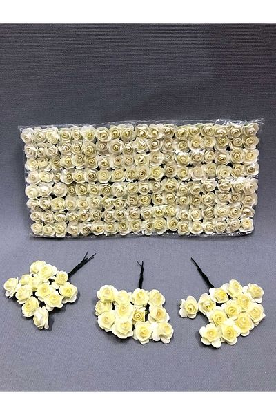 Hobigram Cream Paper Rose Flower 1 Πακέτο 144 τεμαχίων – Ειδικό σχέδιο, αξεσουάρ, ποιοτική παραγωγή, λαμπερό στυλ – Dek