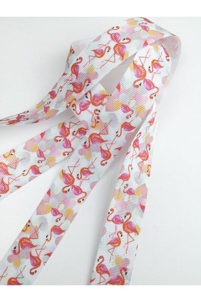 Hobigram Panglică imprimată cu model Flamingo – Design special, Accesoriu, Producție de calitate, Stil atrăgător – Panglică
