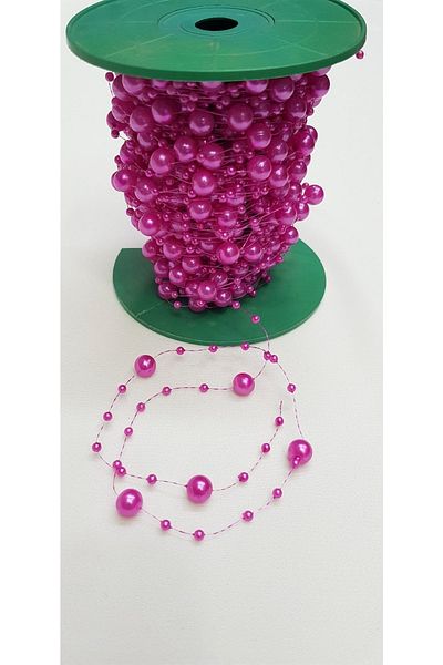 Hobigram Mireasa cu franjuri fucsia 20 de metri – margele, design elegant, accesoriu pentru femei – margele