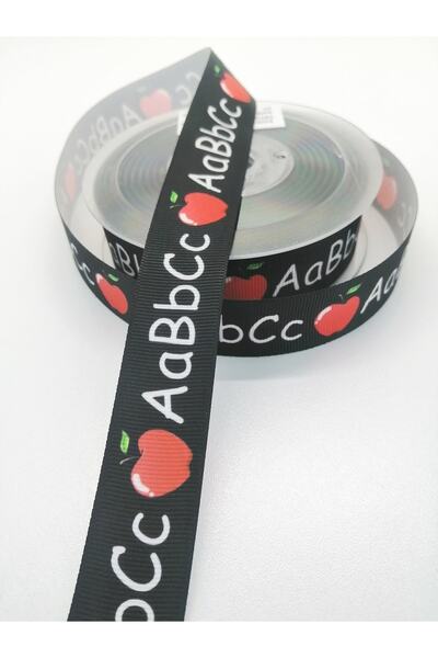 Hobigram Μαύρη γραπτή κορδέλα Grosgrain 2,5 cm 2 μέτρα – Κορδέλα, Κομψό Σχέδιο, Γυναικείο Αξεσουάρ – Κορδέλα