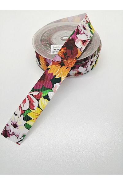 Hobigram Πολύχρωμη κορδέλα Grosgrain με μοτίβο 2,5 cm 2 μέτρα – Κορδέλα, Κομψό Σχέδιο, Γυναικείο Αξεσουάρ – K