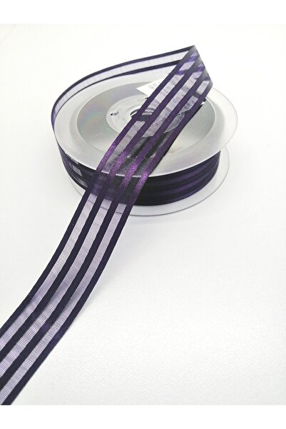 Hobigram Μωβ Σατέν Ριγέ Κορδέλα Σιφόν 2,5 εκ. 1 μέτρο – Κορδέλα, Κομψό Σχέδιο, Γυναικείο Αξεσουάρ – Κορδέλα