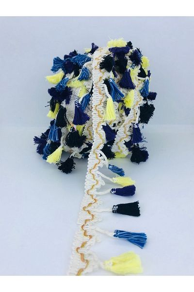 Hobigram Navy Blue Yellow Blue Cotton Fringe Tassel – Ειδικό σχέδιο, αξεσουάρ, ποιοτική παραγωγή, εντυπωσιακό στυλ