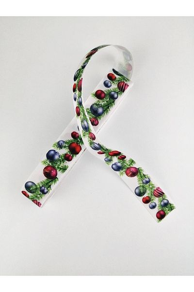 Hobigram Panglică Grosgrain cu model de pin alb 2,5 cm 2 metri – Panglică, design elegant, accesoriu pentru femei – Ku
