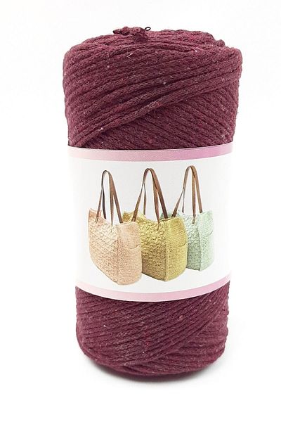 Hobigram Ață de macrame Burgundy – Design special, Accesoriu, Producție de calitate, Stil atrăgător – Ață de tricotat – Ață de tricotat