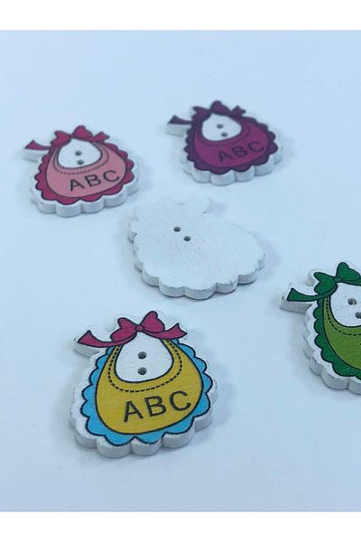 Hobigram زر ملون منقوش ABC - تصميم خاص، إكسسوار، إنتاج عالي الجودة، طراز مثير للنظر