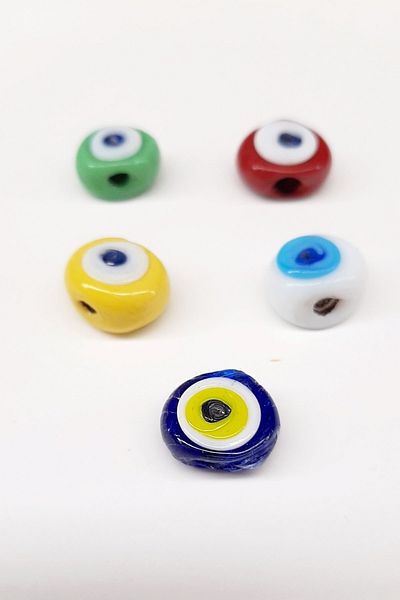 Hobigram Πολύχρωμες Flat Eye of Beef Evil Eye Beads 5 Χρώματα – Χάντρες, Κομψό Σχέδιο, Γυναικείο Αξεσουάρ