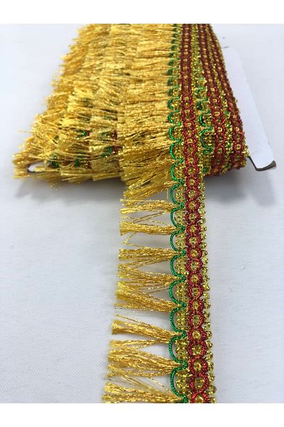 Hobigram Ciciuc cu franjuri galben argintiu – Design special, accesoriu, producție de calitate, stil atrăgător – panglică decorativă