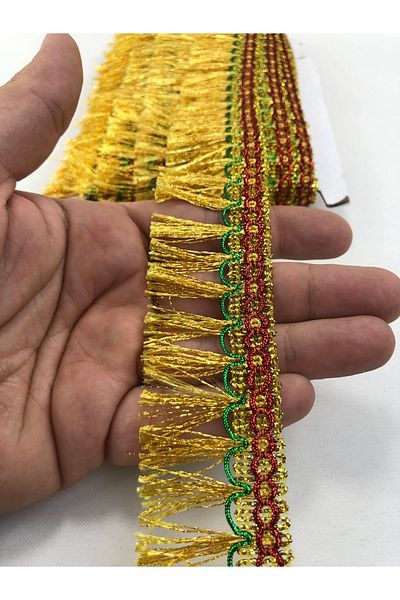 Hobigram Ciciuc cu franjuri galben argintiu – Design special, accesoriu, producție de calitate, stil atrăgător – panglică decorativă