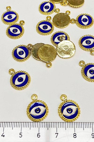 Hobigram قلادة على شكل عين مستديرة باللون الأزرق - تصميم خاص، إكسسوار، إنتاج عالي الجودة، طراز مثير للنظر - Bij