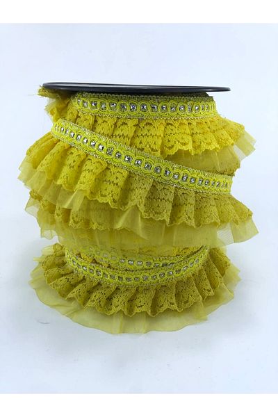 Hobigram Panglică cu volan cu margine argintie galbenă – Design special, Accesoriu, Producție de calitate, Stil atrăgător – Decor