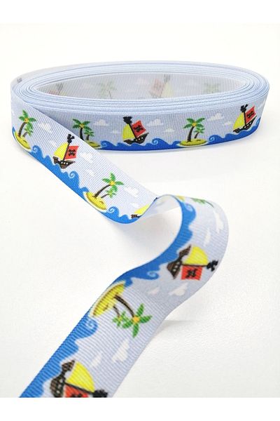 Hobigram Κορδέλα Grosgrain με μοτίβο παλάμης 2,5 cm – Κορδέλα, Κομψό Σχέδιο, Γυναικείο Αξεσουάρ – Κορδέλα – Κορδέλα