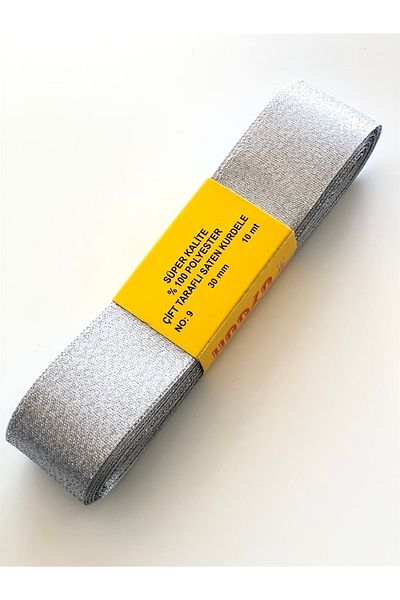 Hobigram Ασημί Glitter Satin Ribbon 3 cm – Ειδικό σχέδιο, Αξεσουάρ, Ποιοτική Παραγωγή, Στυλ που τραβάει τα βλέμματα