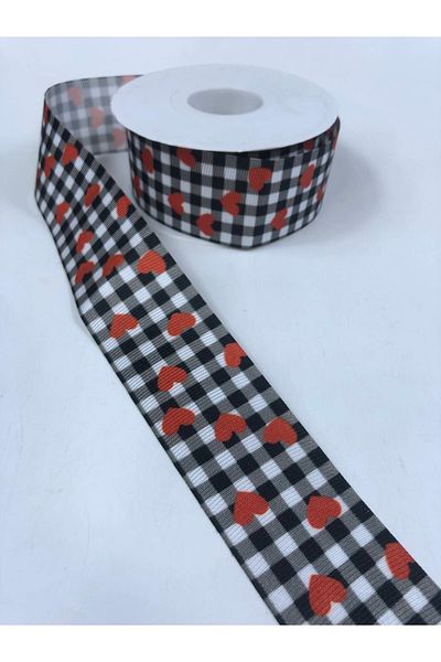Hobigram Καρό Καρδιά Μοτίβο Grosgrain Κορδέλα – Προσαρμοσμένο Σχέδιο, Αξεσουάρ, Ποιοτική Παραγωγή, Εντυπωσιακό Στυλ – Κορδέλα