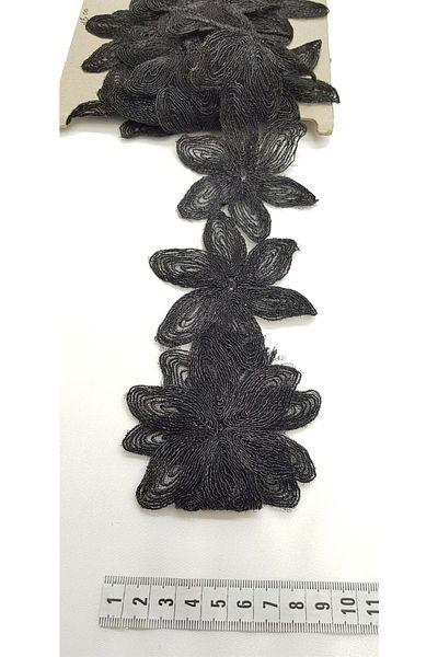 Hobigram Μαύρη ασημί Guipure Intermediate Lace-dan-1069
