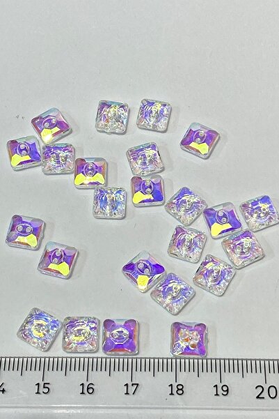 Hobigram Μικρό τετράγωνο πλαστικό κουμπί διάτρησης με διαφανές Janjan 1 πακέτο 10 τεμαχίων – κουμπί, κομψή σχεδίαση