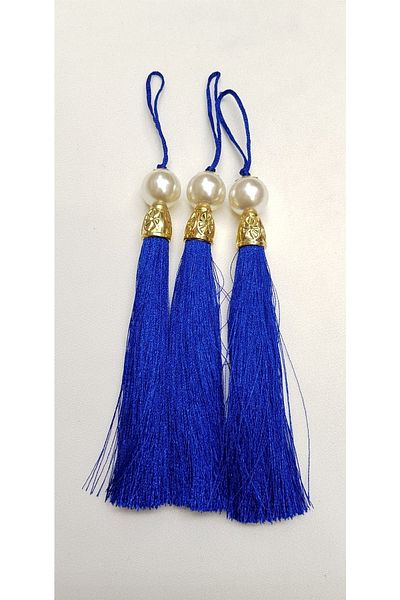 Hobigram Saks Blue Beaded Tassel 12 cm 1 τεμάχιο – Ειδικό σχέδιο, αξεσουάρ, ποιοτική παραγωγή, εντυπωσιακό στυλ –