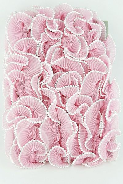 Hobigram Χειροποίητα προϊόντα Pink Pearl Pleat Ruffle – Ειδικό σχέδιο, αξεσουάρ, ποιοτική παραγωγή, λαμπερό στυλ