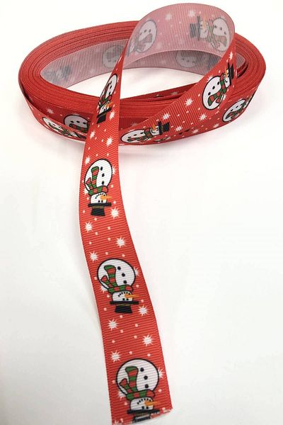 Hobigram شريط Grosgrain منقوش لرجل الثلج للعام الجديد