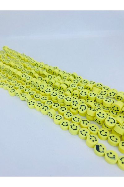 Hobigram Χάντρες ζύμης Fimo με κίτρινο μοτίβο Emoji – Προσαρμοσμένο σχέδιο, αξεσουάρ, ποιοτική παραγωγή, εντυπωσιακό στυλ – Bo