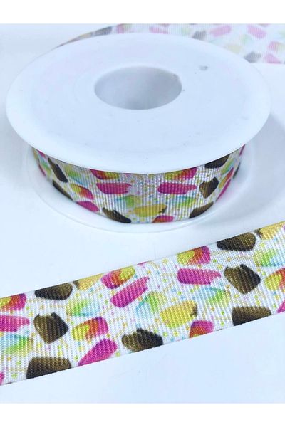Hobigram Πολύχρωμη κορδέλα Grosgrain με μοτίβο παγωτού – Προσαρμοσμένο σχέδιο, αξεσουάρ, ποιοτική παραγωγή, εντυπωσιακό στυλ –