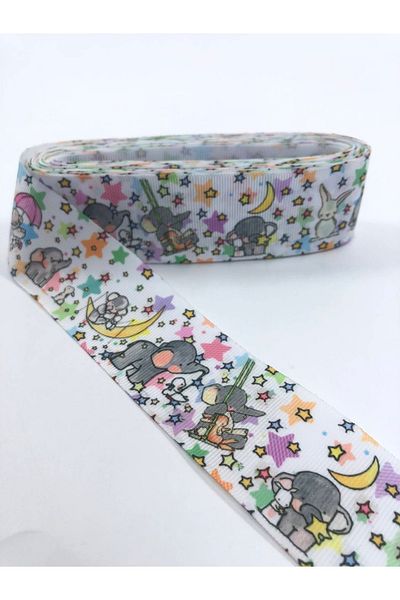 Hobigram Μεγάλη κορδέλα Grosgrain με σχέδιο ελέφαντα – Προσαρμοσμένο σχέδιο, αξεσουάρ, ποιοτική παραγωγή, εντυπωσιακό στυλ – Κορδέλα