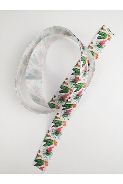 Hobigram Κορδέλα Grosgrain με ροζ μοτίβο Flamingo – Ειδικό σχέδιο, αξεσουάρ, ποιοτική παραγωγή, εντυπωσιακό στυλ