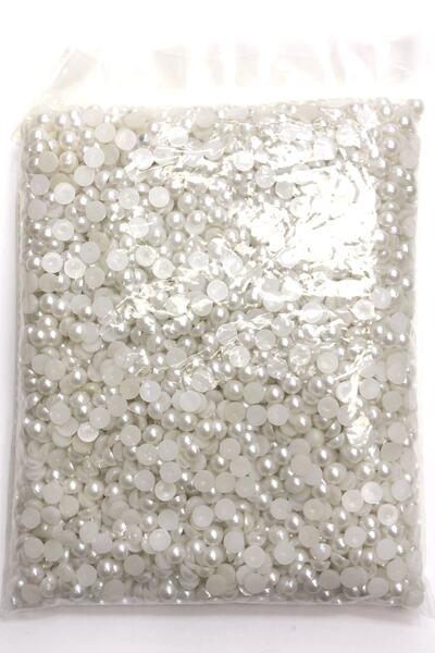 Hobigram Білі пластикові напівперлинні намистини 8 мм 500 г – Намистини, стил...