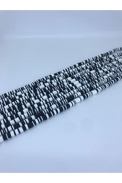 Hobigram Μαύρες και άσπρες πολύχρωμες χάντρες ζύμης Fimo – Ειδικό σχέδιο, αξεσουάρ, ποιοτική παραγωγή, λαμπερό στυλ – Bo