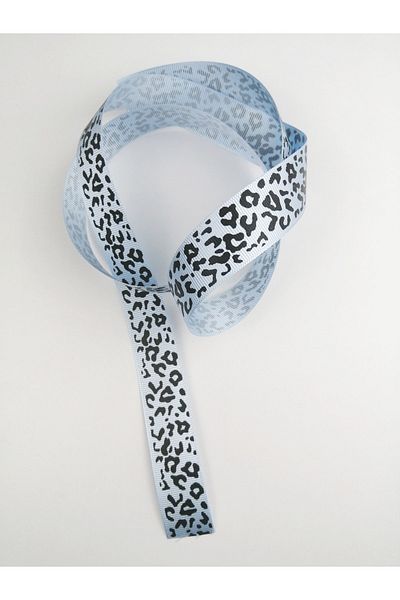 Hobigram Panglică Grosgrain cu Motiv Leopard Albastru – Design Special, Accesoriu, Producție de Calitate, Stil Glamorous