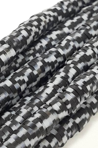 Hobigram Μαύρες και άσπρες χάντρες από ζύμη Fimo – Ειδικό σχέδιο, αξεσουάρ, ποιοτική παραγωγή, εντυπωσιακό στυλ – χάντρες