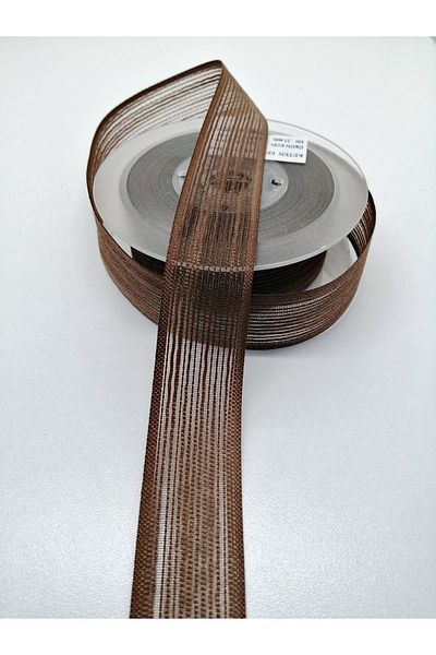 Hobigram Καφέ λινό εφέ κορδέλα 2,5 cm 3 μέτρα – κορδέλα, κομψό σχέδιο, γυναικείο αξεσουάρ