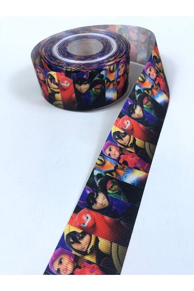Hobigram Κορδέλα Grosgrain με φιγούρες χαρακτήρων κινουμένων σχεδίων πλάτος 4 cm – Κορδέλα, κομψό σχέδιο, γυναικείο αξεσουάρ – K